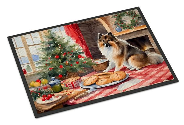 Keeshond Christmas Cookies Doormat Front Door Mat Indoor Outdoor Rugs For Entryway, Non Slip Washable Low Pile, 24H X 36W_maomaolike.com