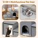 Dog Stairs For Bed And Couch 42cm H, Foldable Dog Stairs For Small Older Dogs Cats, 4 In 1 Adjustable Pet Cat Stairs Steps With Storage, Dog Ramps With Condo, Cat Scratcher, Hold Up To 180LBS_maomaolike.com
