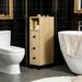 Freestanding Compact Design Bathroom Cabinet With 2 Open Cabinets, 1 Door Cabinet, 1 Drawer And 4 Rolling Wheels_maomaolike.com