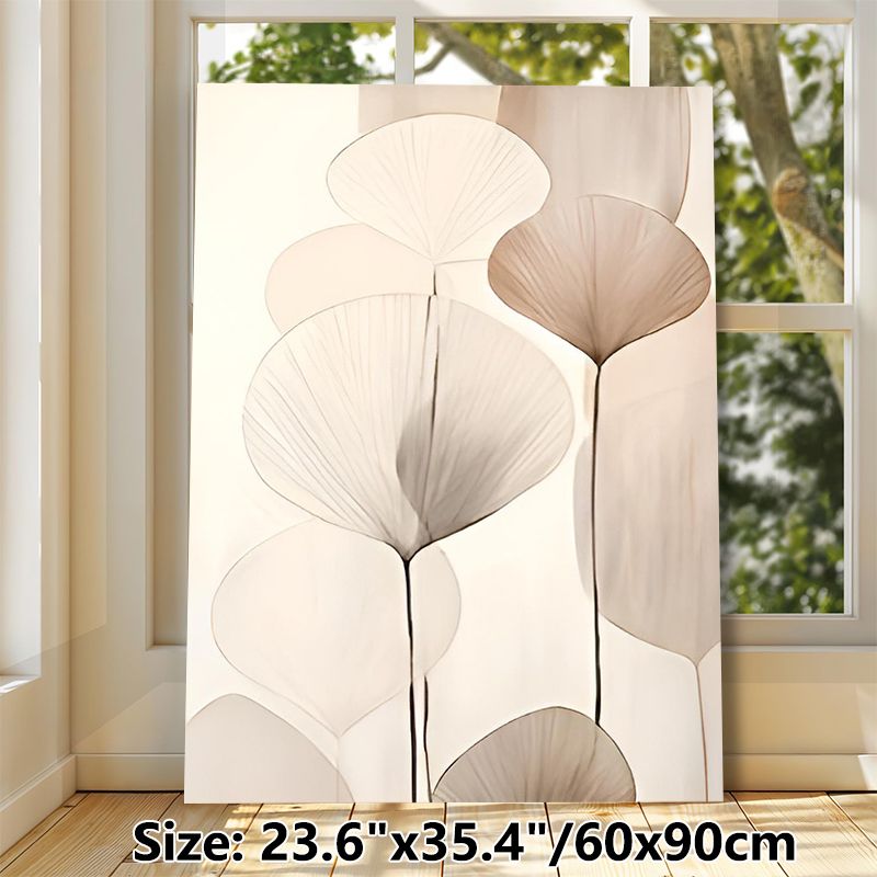 Ginkgo Leaf Themed Painting Poster, Soft-toned Minimalist Botanical Poster, Gentle Elegant Design Ideal For Living Room, Bedroom And Office_maomaolike.com
