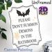 Occult Humor Painting Poster, Whimsical Gothic Bat & Text Poster, Playful "Please Don't Summon Demons In The Bathroom" Design, Ideal For Bathroom Wall_maomaolike.com
