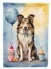 Collie Happy Birthday House Flag Large Porch Sleeve Pole Decorative Outside Yard Banner Artwork Wall Hanging, Polyester, House Size, Multicolor_maomaolike.com