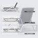 Patio Chaise Lounge Adjustable Aluminum Pool Lounge Chairs With Arm All Weather Pool Chairs For Outside,in-Pool,Lawn Gray, 1 Lounge Chair 1 Plastic Table_maomaolike.com