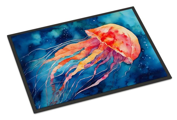 Jellyfish Doormat Front Door Mat Indoor Outdoor Rugs For Entryway, Non Slip Washable Low Pile, 24H X 36W_maomaolike.com