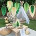 9Pcs Mixed Spring Shaped Paper Fans, Jungle Hanging Leaves For Wedding, Birthday, Graduation And Easter Decor_maomaolike.com