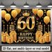 60th Birthday Party Banner - 2D Flat Polyester Backdrop, Wall Hanging Photo Props, Celebration Party Decor_maomaolike.com