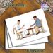 Men Playing Backgammon Painting Poster, Vintage Illustrated Poster, Depicts Two Men Enjoying Backgammon With Coffee, Warm Casual Vibe, Suitable For_maomaolike.com
