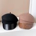 Hot Sale High quality fashion leather brim beret Australian wool newsboy British knight hat Women's street cap_maomaolike.com