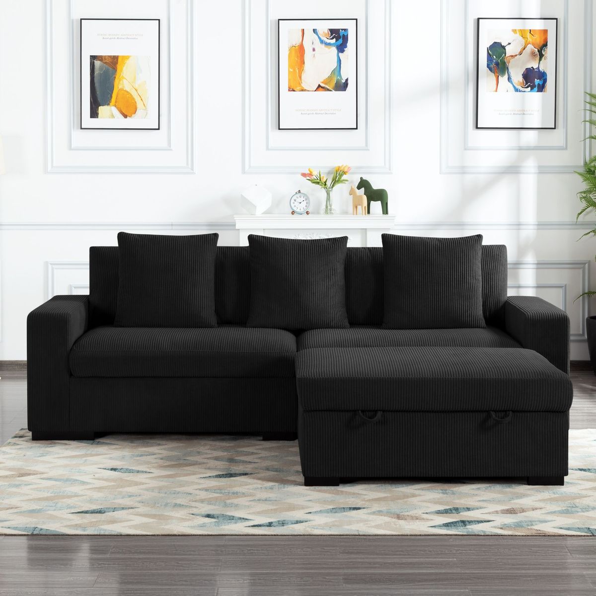 103.5' Modular Sectional Sofa With Ottoman_maomaolike.com