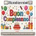 Italian Happy Birthday Banner - 2D Flat Polyester Party Backdrop, Wall Hanging Photo Props, Birthday Party Decor_maomaolike.com