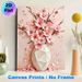 Pink Floral Vase Painting Poster, Soft-hued Textured Oil Style Poster, Delicate Elegant Floral Artwork Ideal For Living Room, Bedroom_maomaolike.com