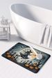 Flying Witch Spooky Halloween Memory Foam Kitchen Mat Machine Washable Anti-Fatigue Mat Cushion Comfort Bath Mat Or Kitchen Rug_maomaolike.com
