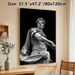Roman Emperor Statue Painting Poster, Monochrome Classical Sculpture Detail Poster, Elegant Historical Art Piece For Study And Living Room Decor_maomaolike.com