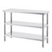 VEVOR Stainless Steel Food Prep Table, 18 X 48 X 34 Inch Commercial Kitchen Worktable, With 2 Adjustable Undershelf, Heavy Duty Prep Table Metal Work Table For BBQ, Kitchen, Home, And Garage_maomaolike.com