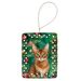 Abyssinian Cat By The Christmas Tree Porcelain Ornament Christmas Tree Hanging Decorations For Home Christmas Holiday, Rectangle, Gift, Multicolor_maomaolike.com