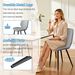 Light Grey Leather Dining Chair With Metal Legs, Shell Shape Upholstered Chair Set Of 2 For Kitchen, Restaurant, Living, Meeting Room_maomaolike.com