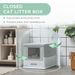 PawHut Fully Enclosed Cat Litter Box With Scoop, Hooded Cat Litter House With Drawer Type Tray, Foldable Smell Proof Cat Potty With Front Entry, Top Exit, Portable Pet Toilet With Large Space, Gray_maomaolike.com