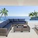 7-Piece Outdoor Patio Furniture Sets, All-Weather Wicker Rattan Sectional Sofa, Modern Two Glass Coffee Table And Washable Seat Cushion(Grey Blue)_maomaolike.com