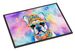 French Bulldog Hippie Dawg Doormat Front Door Mat Indoor Outdoor Rugs For Entryway, Non Slip Washable Low Pile, 24H X 36W_maomaolike.com