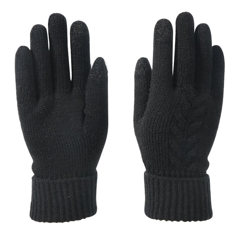 Gloves Men's and women's winter winter jacquard warm touch screen gloves_maomaolike.com