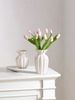 1PC Ceramic Vase With Petal Mouth And Gold Striped Design_maomaolike.com