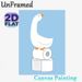 Goose & Toilet Paper Themed Painting Poster, Cute Cartoon Style Poster, Playful White Goose Perched On Toilet Rolls Design, Ideal Lighthearted Decor_maomaolike.com