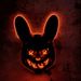 Glowing Rabbit & Bear Black Mask - Spooky Halloween & Easter Carnival Costume Accessory, Battery-Operated (AA) PP Material, Ideal For Scary Dress-Up_maomaolike.com