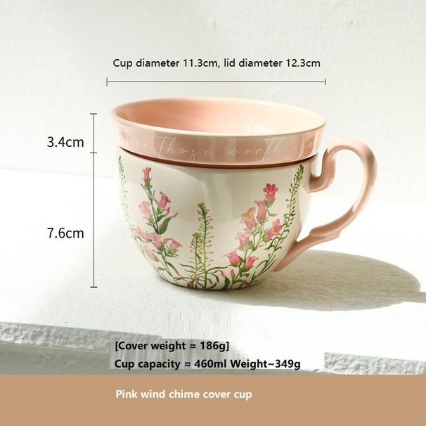 Creative And Practical Large Capacity Ceramic Cup With Lid Multifunctional Breakfast Cup, Milk Cup, Yogurt Bowl_maomaolike.com