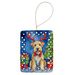 Wheaten Terrier Christmas Reindeer Porcelain Ornament Christmas Tree Hanging Decorations For Home Christmas Holiday, Rectangle, Gift, Multicolor_maomaolike.com