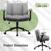 Cross Legged Chair With Flip-Up Armrests Leather, Cross Legged Office Chair On Wheels, Comfy Swivel Chair With Wide Seat For Home Office, Vanity, Ergonomic Desk Chair Adjustable, Grey_maomaolike.com