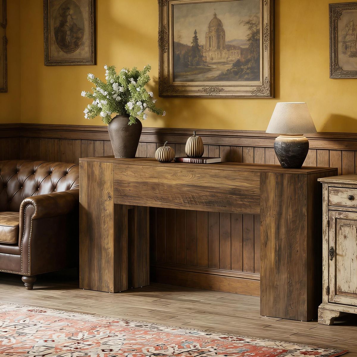 Wooden Console Table, Sturdy Sofa Hallway Table_maomaolike.com