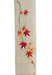 ThreadBloom Studio Autumn Maple Leaf Embroidered Tapestry, 100% Ramie Handwoven Fabric, 170cm Narrow Japanese-Inspired Wall Hanging Decor_maomaolike.com