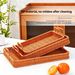 Dessert Fruit Bowl, Restaurant Bread Household Tray, Imitation Rattan Storage Basket, Rectangular Shape_maomaolike.com