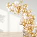 White And Gold Balloon Garland Butterfly Kit, 111 Pieces Of White Metal Gold Confetti Balloon Arch Kit, Suitable For Decorating Birthdays, Weddings, Engagements, Graduation Anniversary Parties_maomaolike.com