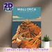 Mallorca Faro De Formentor Travel Painting Poster, Vintage Flat-style Coastal Lighthouse & Winding Road With Cyclist Poster, Charming Travel-themed_maomaolike.com