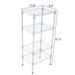 4-Shelf Storage Rack Silver Gray Rectangle Carbon Steel Metal Assembly_maomaolike.com