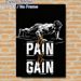 "No Pain No Gain" Fitness Painting Poster, Bold Monochrome Sketch Style Poster With Muscular Push-up Figure, Motivational Workout Decor Ideal For Gym_maomaolike.com