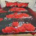 2/3pcs Red Rose Print Bedding Set, Soft Comfortable Duvet Cover, (1*Duvet Cover + 1/2*Pillowcase, Without Core)_maomaolike.com