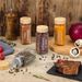 Seasoning Set With Bamboo Lid Square Glass Bottle 120ml For Sprinkling Pepper Spice Sealed Jar_maomaolike.com
