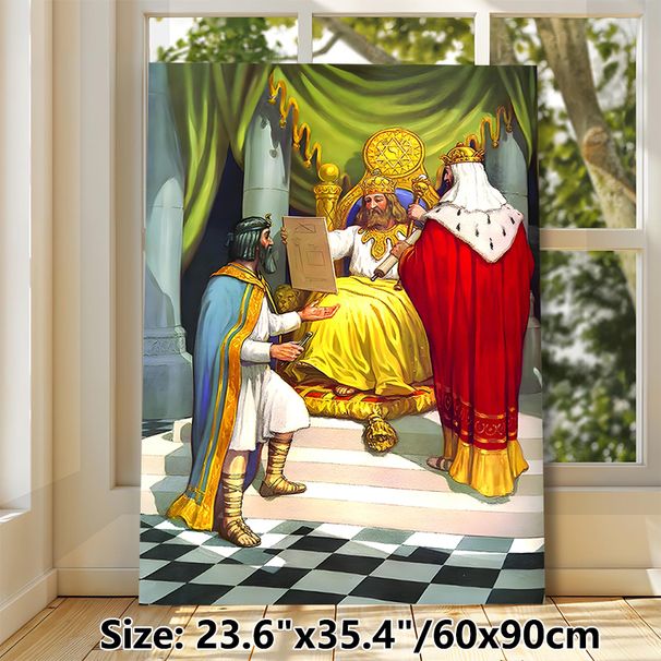 Royal Historical Court Scene Painting Poster, Vivid Detailed Classic Regal Gathering Poster, Rich Historical Depiction Ideal For Home Study, Religious_maomaolike.com