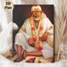 Sai Baba Devotional Painting Poster, Warm-toned Sacred Portrait Poster, Calming Spiritual Decor For Home Prayer Rooms And Meditation Spaces_maomaolike.com