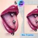 Pierced Lips & Tongue Painting Poster, Glossy Realistic Vibrant Lips With Metallic Piercings Poster, Eye-catching Edgy Decor Idea For Bedroom, Studio_maomaolike.com
