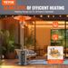 VEVOR Propane Patio Heater 50000BTU Tall Hammered W/Wheels Outdoor Silver Gray_maomaolike.com