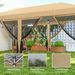 10' X 20' Pop Up Canopy Tent With Netting, Heavy Duty Instant Sun Shelter, Large Tents For Parties With Carry Bag For Outdoor, Garden, Patio, Beige_maomaolike.com