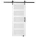 VEVOR Barn Door And Hardware Kit, 30" X 84" Wood And Glass Sliding Barn Door, Smoothly And Quietly, Barn Door Kit With 8-in-1 Floor Guide And Door Handle, Spruce Wood Slab And Frosted Glass_maomaolike.com