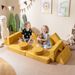 14 PCS Modular Kids Play Couch For Playroom And Bedroom Suede Fabric Covers Zipper Head Covers Protect_maomaolike.com