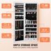 VEVOR Mirror Jewelry Cabinet 47.05in Lockable Wall Or Door Mounted Armoire White_maomaolike.com