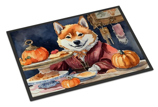 Shiba Inu Fall Kitchen Pumpkins Doormat Front Door Mat Indoor Outdoor Rugs For Entryway, Non Slip Washable Low Pile, 24H X 36W_maomaolike.com