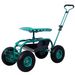 Rolling Garden Scooter Garden Cart Seat With Wheels And Tool Tray, 360 Swivel Seat,Green--refurbished_maomaolike.com
