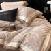 2 High-End American Thickened Milk Velvet Four-Piece Set Carved Warm Coral Duvet Cover Winter Double-Sided Fleece Bedding_maomaolike.com